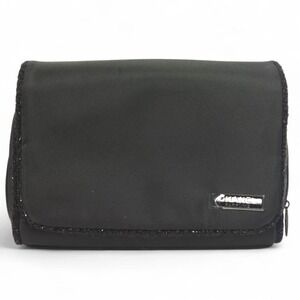 Authentic Chanel Parfums Black Nylon Makeup Bag VIP Gift Cosmetic Case Pouch